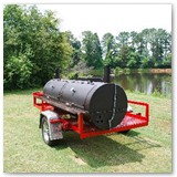 8' x 30" Charcoal wood smoker with pipe burner and gas powered warmer/smoker cooker box